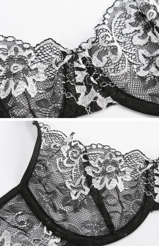 Blue Zone Planet | Women's Sexy Breathable Lace Lingerie Set kakaclo