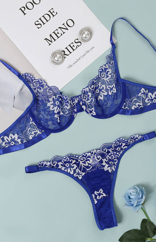 Blue Zone Planet | Women's Sexy Breathable Lace Lingerie Set kakaclo
