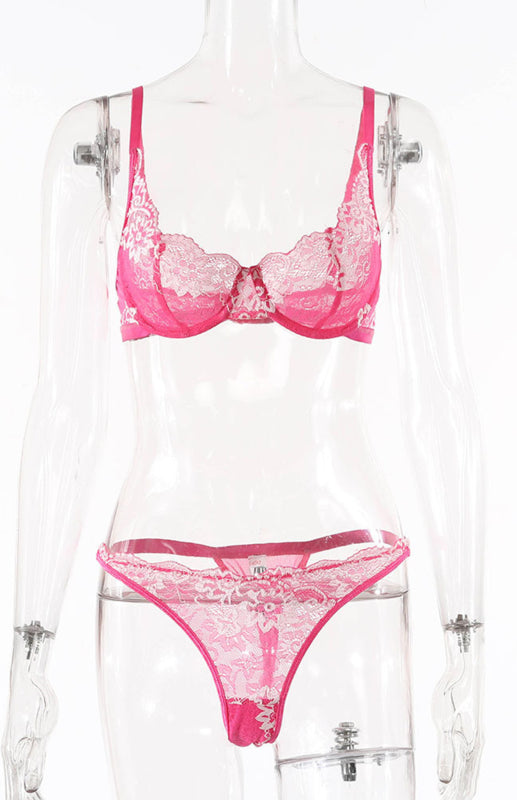 Blue Zone Planet | Women's Sexy Breathable Lace Lingerie Set kakaclo