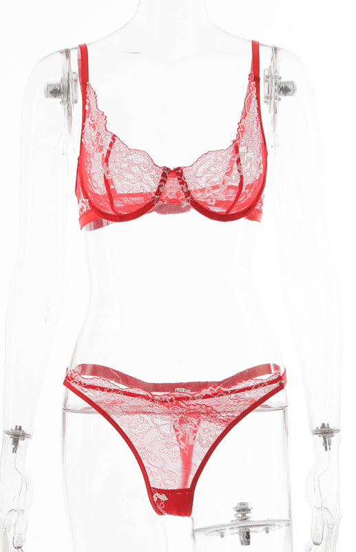 Blue Zone Planet | Women's Sexy Breathable Lace Lingerie Set kakaclo