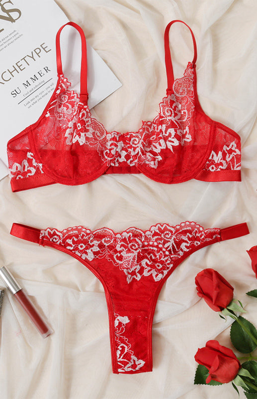 Blue Zone Planet | Women's Sexy Breathable Lace Lingerie Set kakaclo