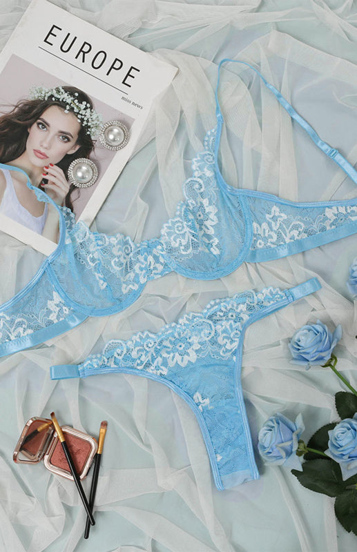 Blue Zone Planet | Women's Sexy Breathable Lace Lingerie Set kakaclo