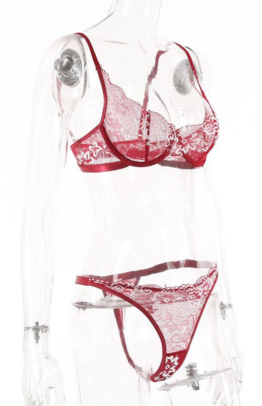 Blue Zone Planet | Women's Sexy Breathable Lace Lingerie Set kakaclo