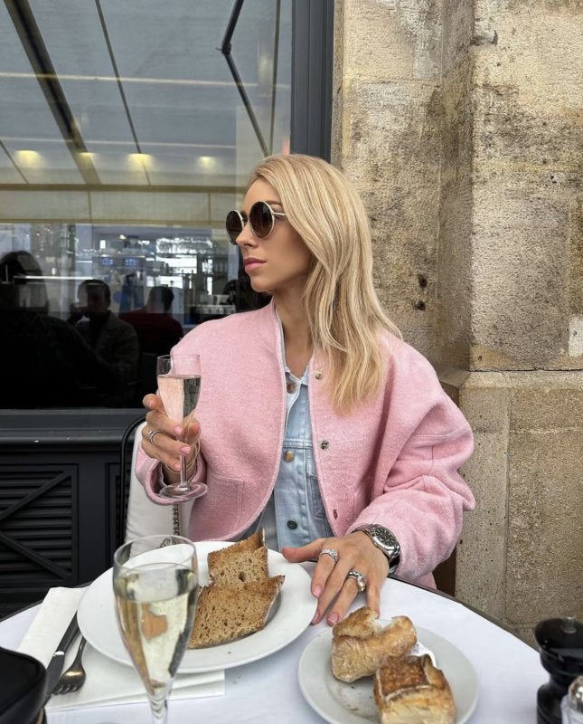 Loose jacket street Y2K stand collar concealed button jacket BLUE ZONE PLANET