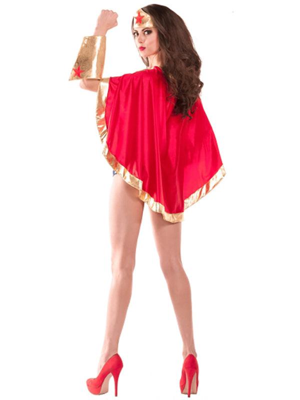 Women's Halloween Cape Supergirl Costume BLUE ZONE PLANET