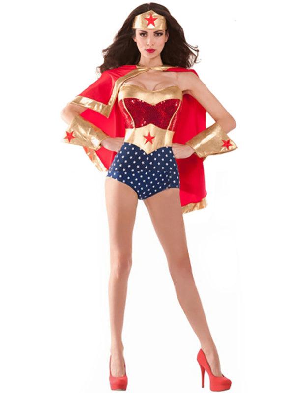 Women's Halloween Cape Supergirl Costume BLUE ZONE PLANET