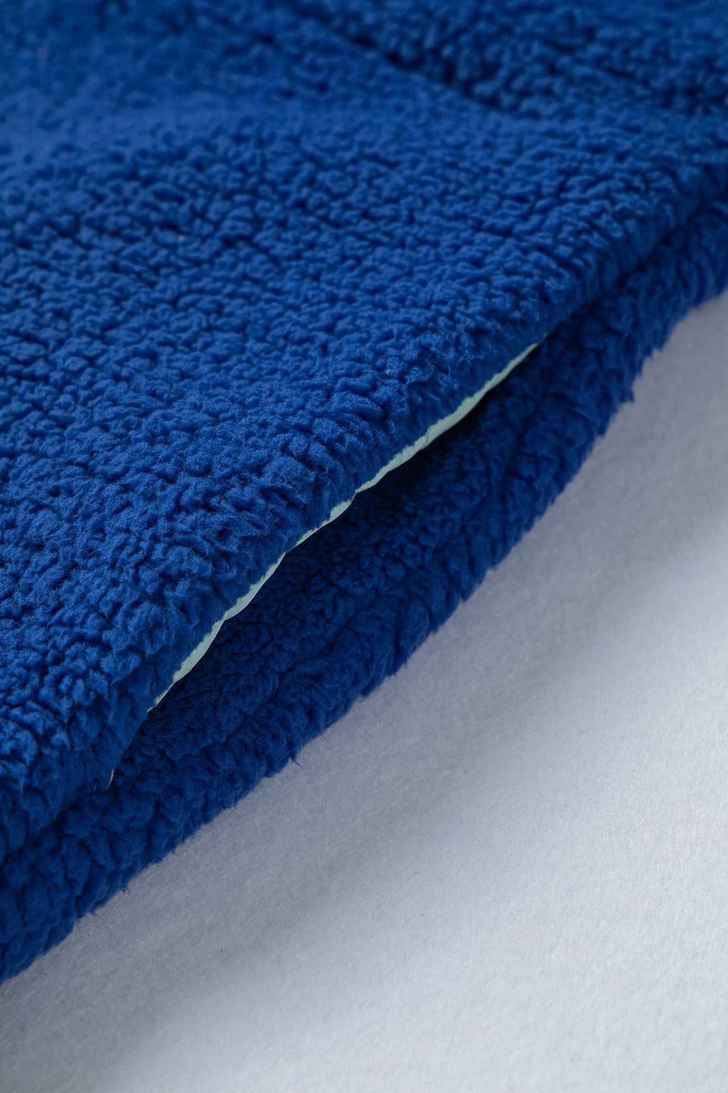 Sky Blue Sherpa Half Zip Contrast Trim Pullover Hoodie-Tops / Dresses-[Adult]-[Female]-2022 Online Blue Zone Planet