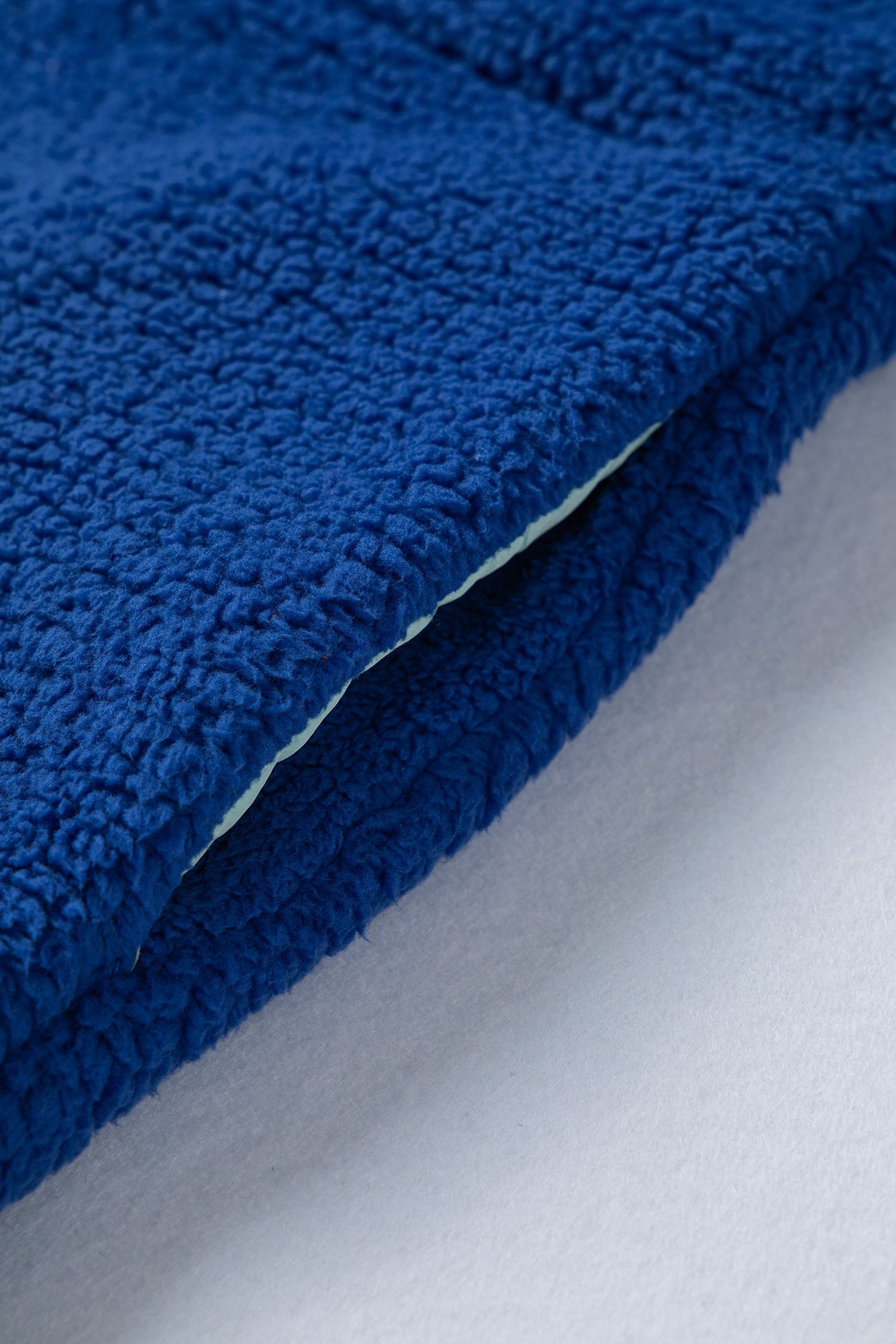 Sky Blue Sherpa Half Zip Contrast Trim Pullover Hoodie-Tops / Dresses-[Adult]-[Female]-2022 Online Blue Zone Planet