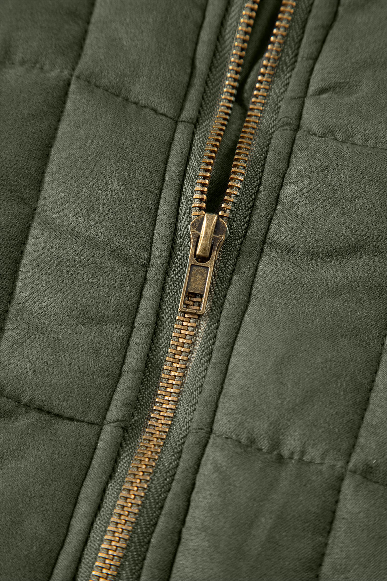 Green Zip-Up Pocket Quilted Jacket-Outerwear/Jackets-[Adult]-[Female]-2022 Online Blue Zone Planet