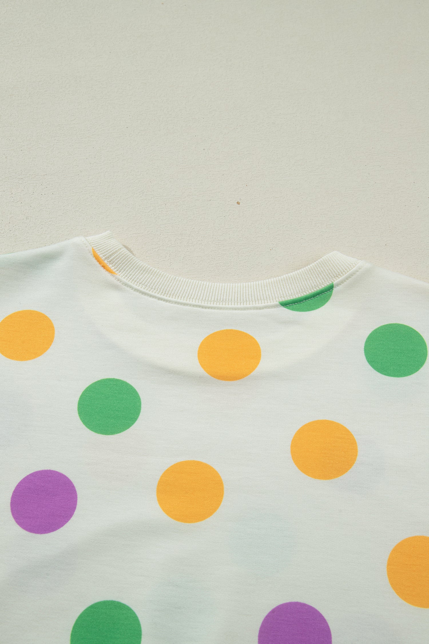 Multicolour Polka Dot Print Drop Shoulder Pullover Drawstring Shorts Set-Two Piece Sets/Short Sets-[Adult]-[Female]-2022 Online Blue Zone Planet