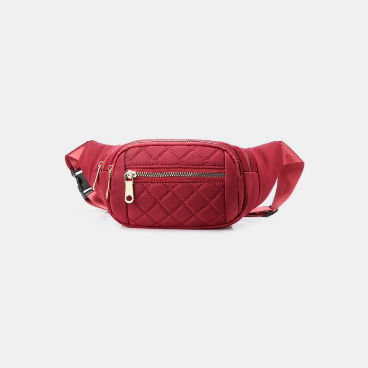 Zenana Quilted Multi Pocket Waist Belt Bag-BELTS-[Adult]-[Female]-Red-One Size-2022 Online Blue Zone Planet