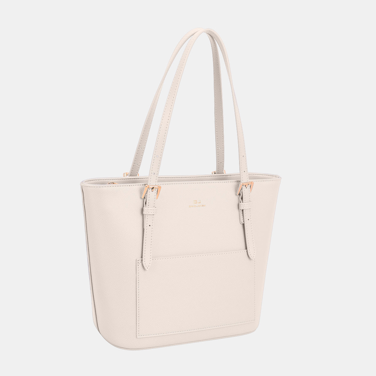 David Jones PU Leather Tote Bag-HANDBAGS-[Adult]-[Female]-Creamy White-One Size-2022 Online Blue Zone Planet