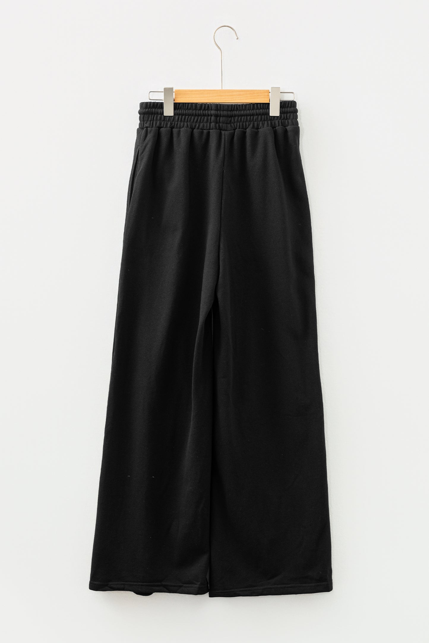 Black Seamed Drawstring High Waist Wide Leg Sweatpants-Bottoms/Pants & Culotte-[Adult]-[Female]-2022 Online Blue Zone Planet