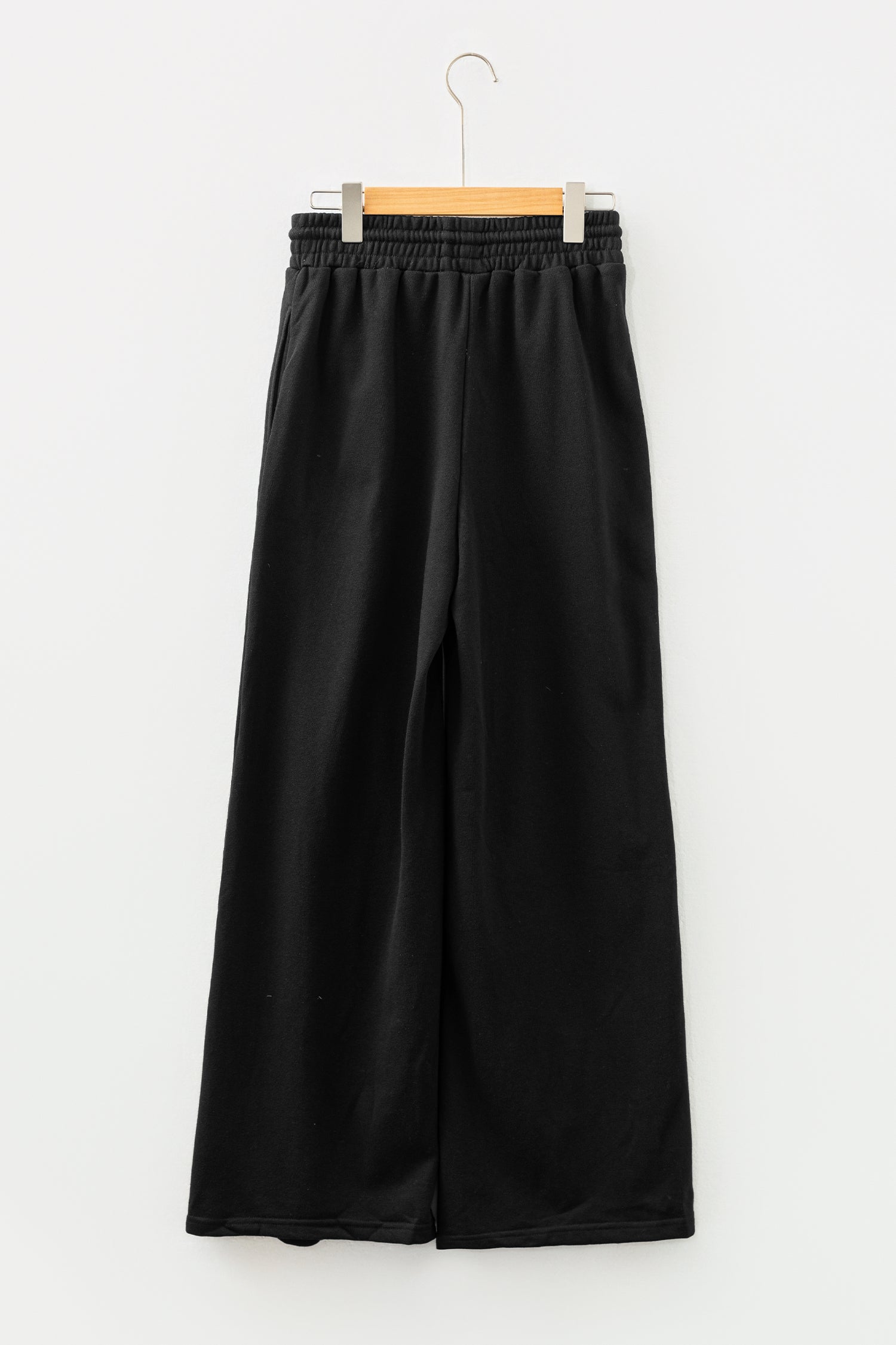Black Seamed Drawstring High Waist Wide Leg Sweatpants-Bottoms/Pants & Culotte-[Adult]-[Female]-2022 Online Blue Zone Planet