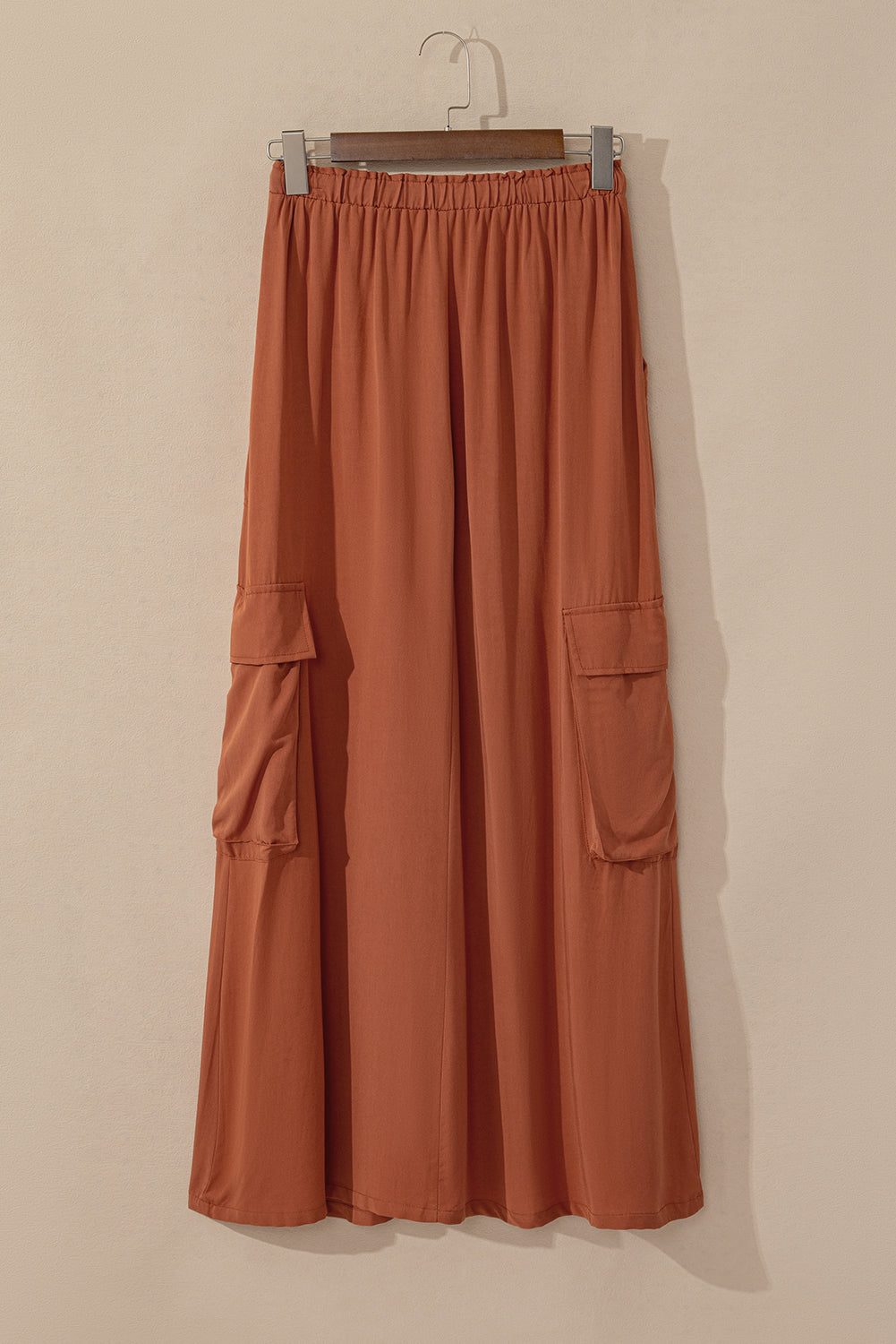 Chestnut Mineral Wash Cargo Pocket Drawstring Waist Maxi Skirt-Bottoms/Skirts & Petticoat-[Adult]-[Female]-2022 Online Blue Zone Planet