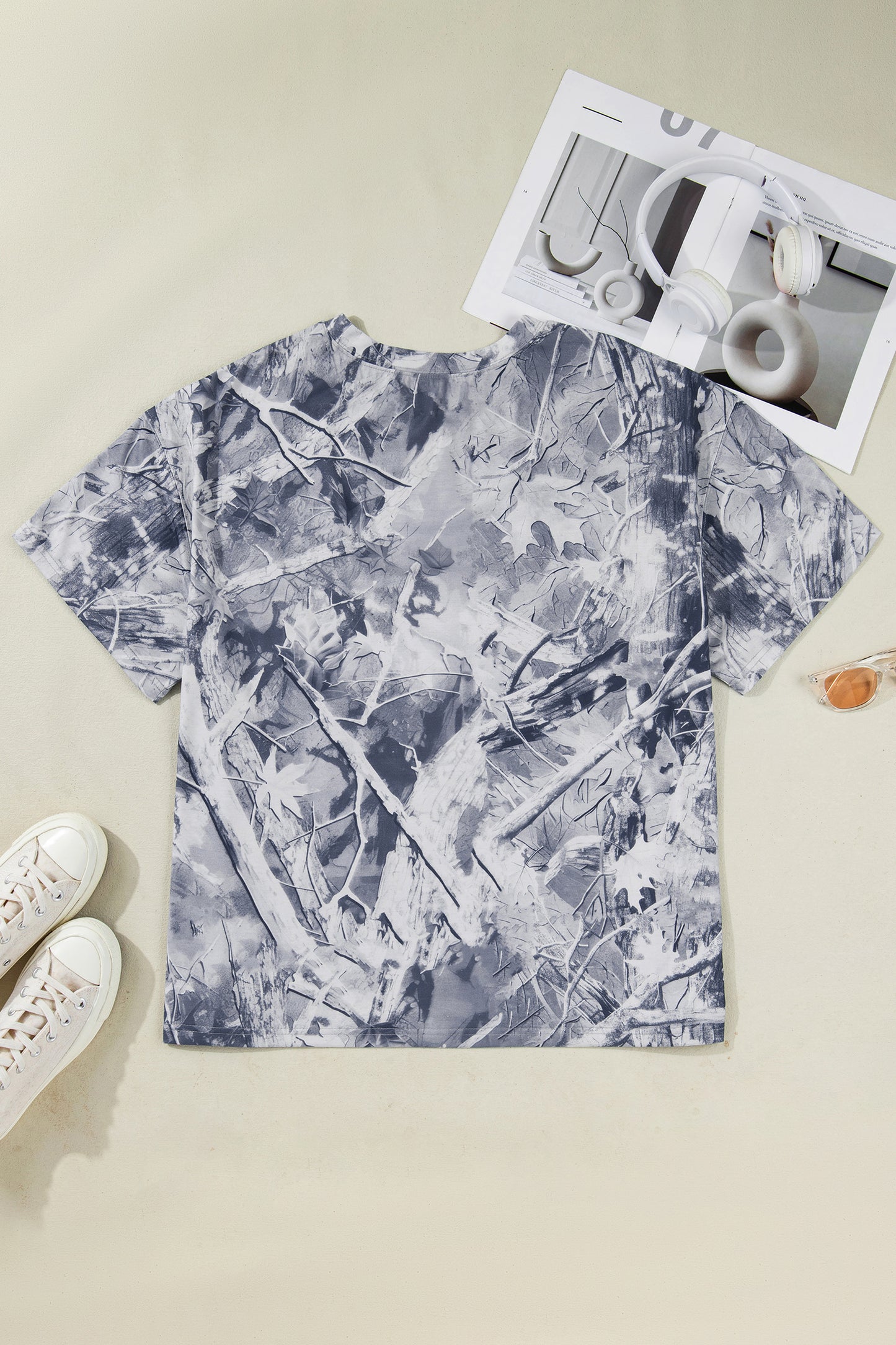 Gray Woodland Camouflage Love Like Jesus Plus Size T Shirt-Plus Size/Plus Size Tops/Plus Size Tops & Tees-[Adult]-[Female]-2022 Online Blue Zone Planet