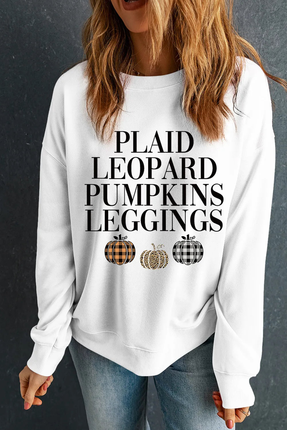 Letter Graphic Round Neck Long Sleeve Sweatshirt-TOPS / DRESSES-[Adult]-[Female]-2022 Online Blue Zone Planet