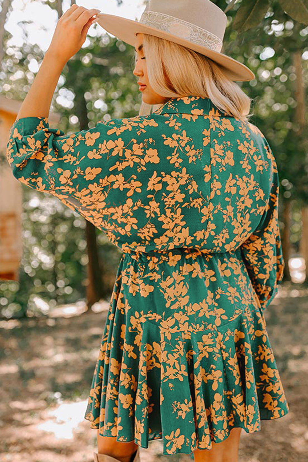 Pink Floral Print Drawstring Flowy Short Dress-20% OFF-[Adult]-[Female]-2022 Online Blue Zone Planet