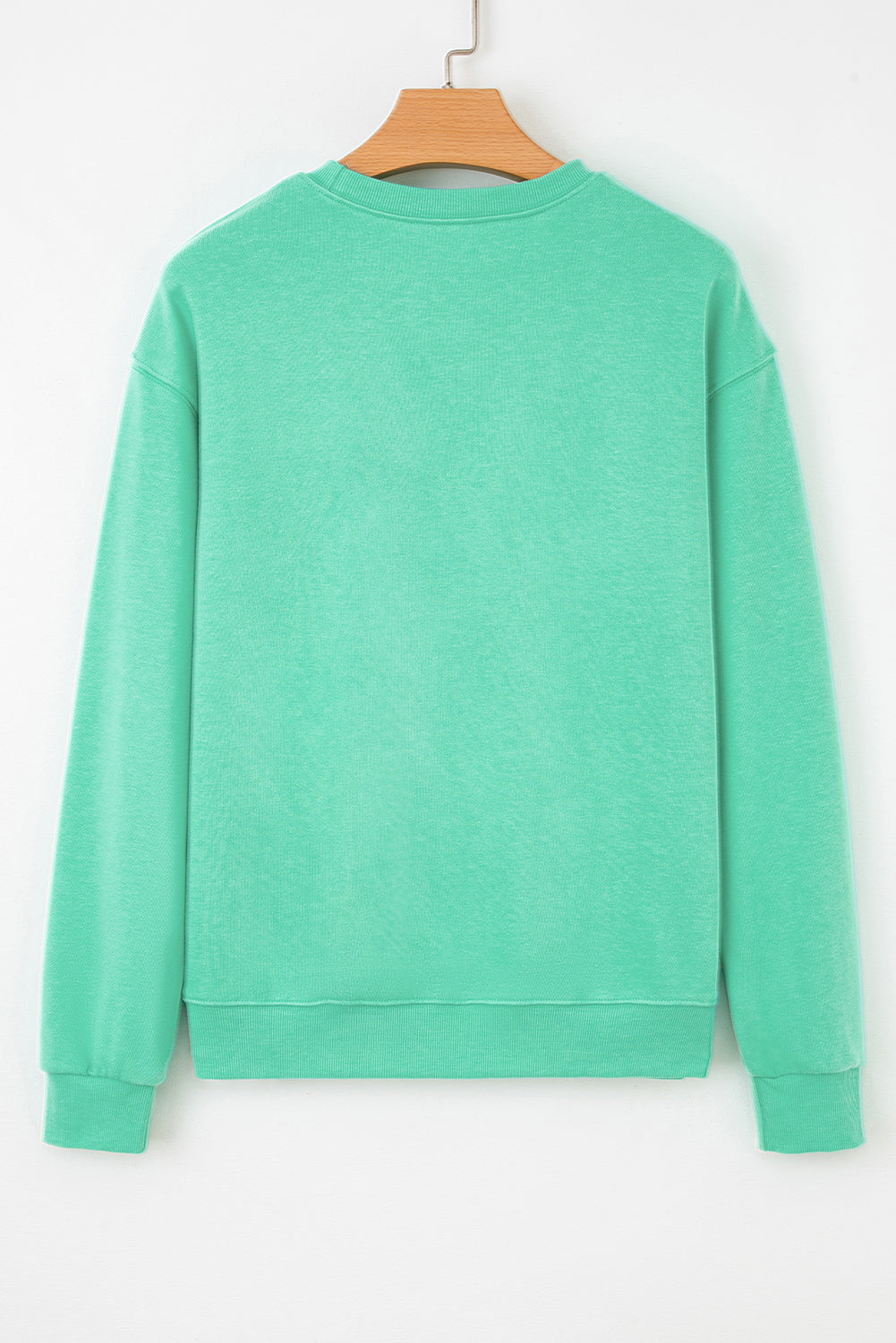 Aruba Blue Cute Halloween Ghost Embroidered Casual Sweatshirt-Tops/Sweatshirts & Hoodies-[Adult]-[Female]-2022 Online Blue Zone Planet