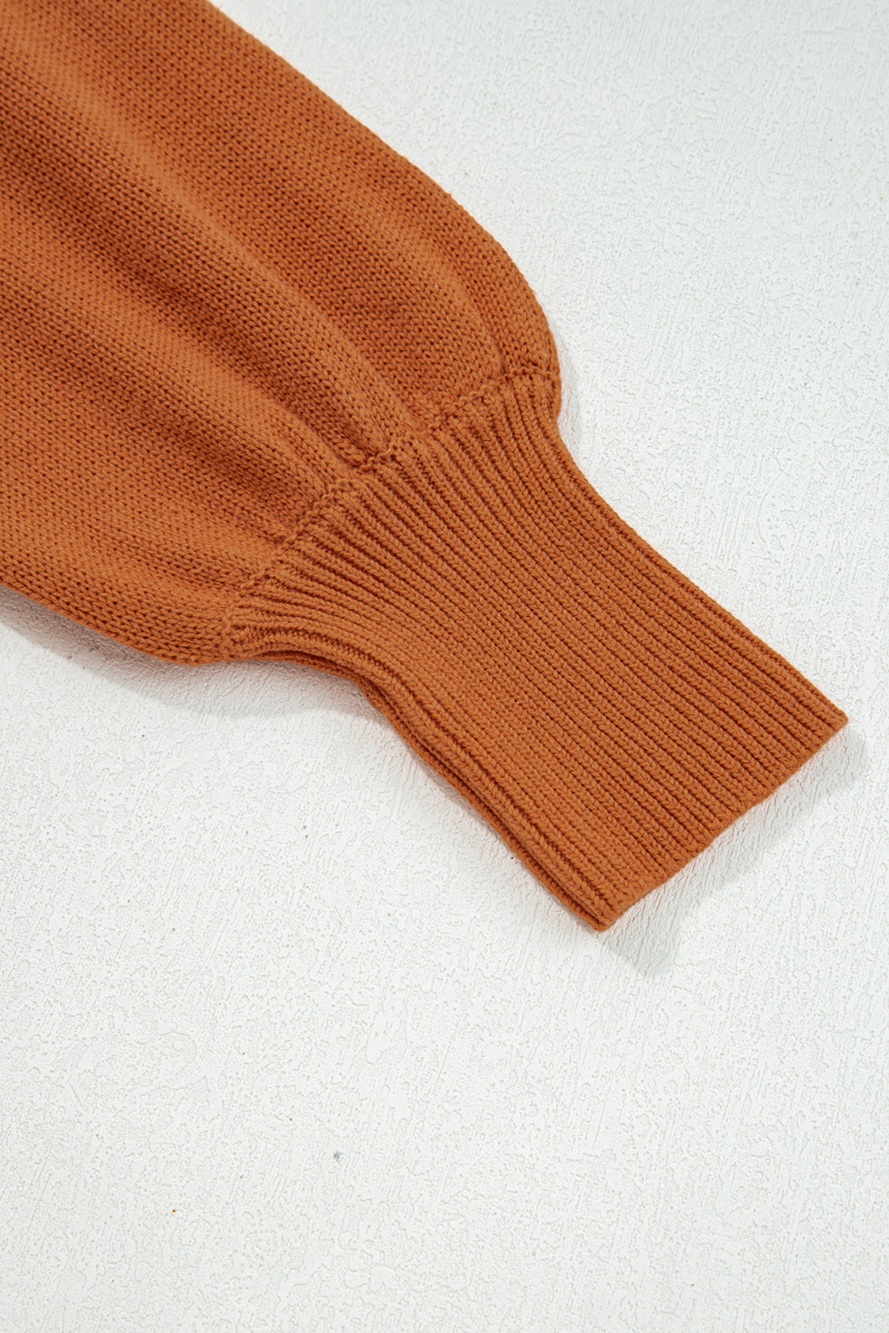 Gold Flame Solid Color Ribbed Trim Drop Shoulder Sweater-TOPS / DRESSES-[Adult]-[Female]-2022 Online Blue Zone Planet