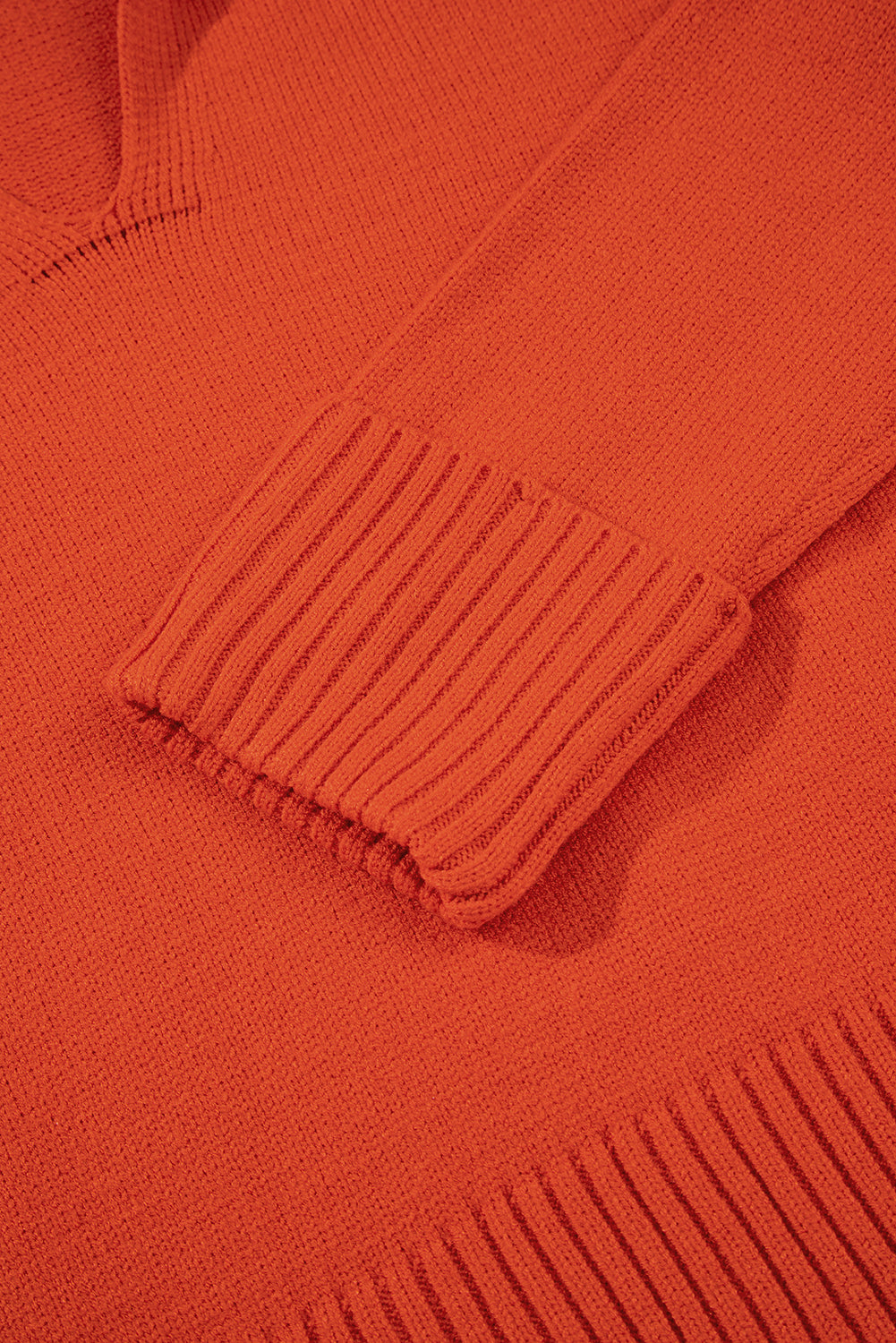 Flamingo Collared V Neck Ribbed Edge Sexy Elegant Sweater-TOPS / DRESSES-[Adult]-[Female]-2022 Online Blue Zone Planet
