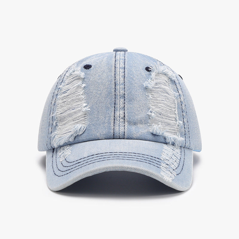 Distressed Cotton Baseball Cap-HATS-[Adult]-[Female]-Light-One Size-2022 Online Blue Zone Planet