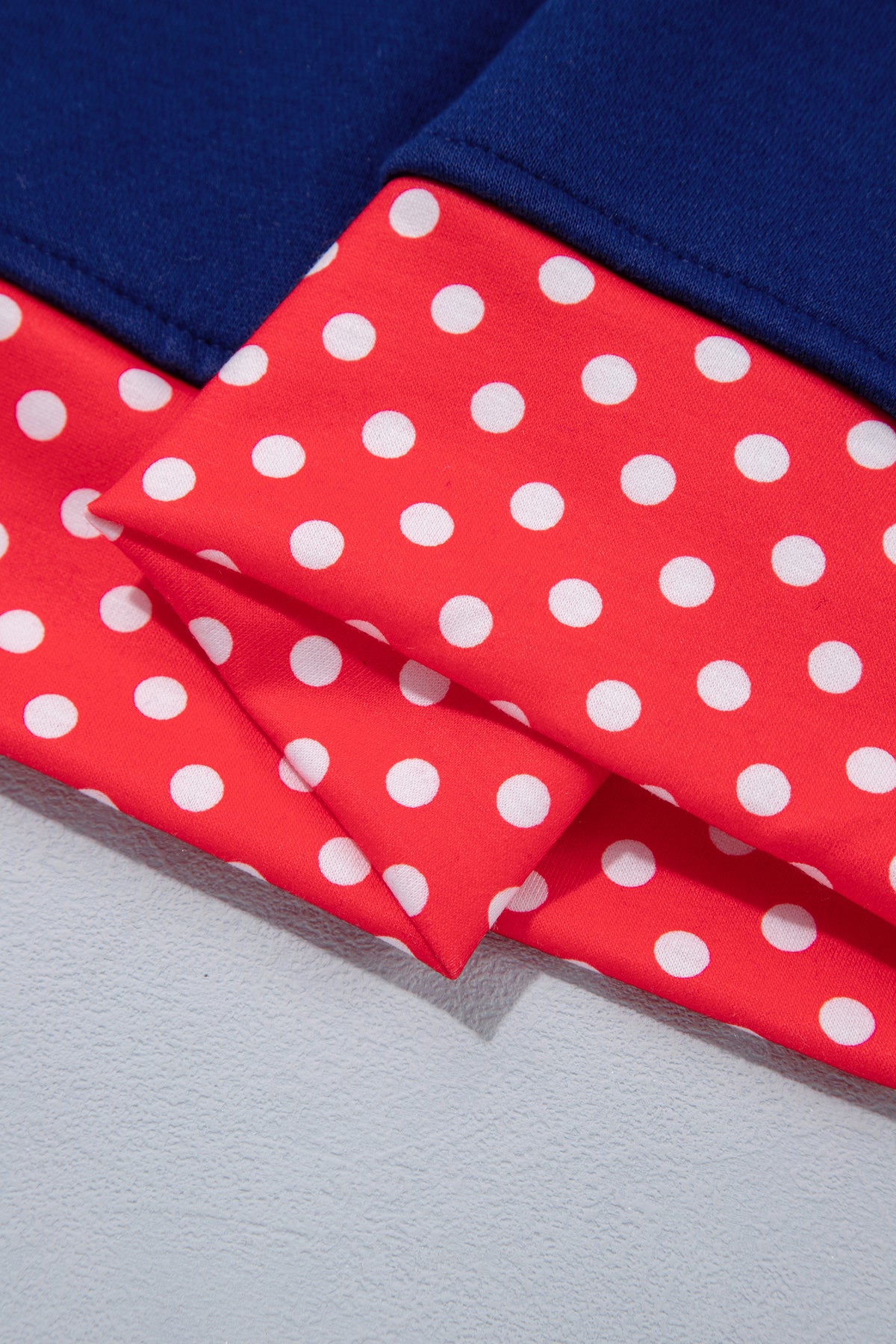 Fiery Red Polka Dot Letter Print Contrast Trim Mock Neck Sweatshirt-Tops/Sweatshirts & Hoodies-[Adult]-[Female]-2022 Online Blue Zone Planet
