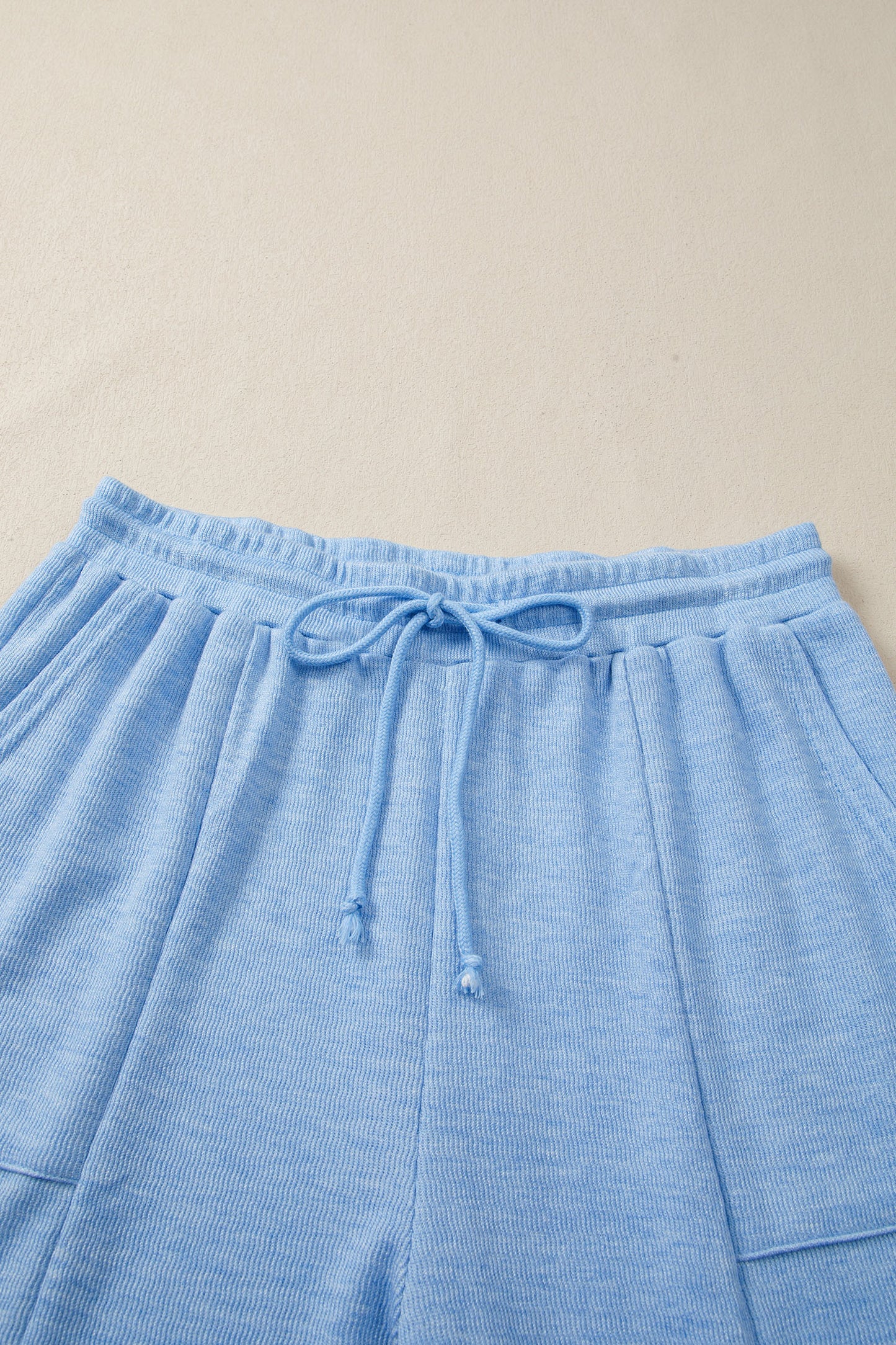 Beau Blue Cap Sleeve Matching Top and Jogger Pants Set-Two Piece Sets/Pant Sets-[Adult]-[Female]-2022 Online Blue Zone Planet
