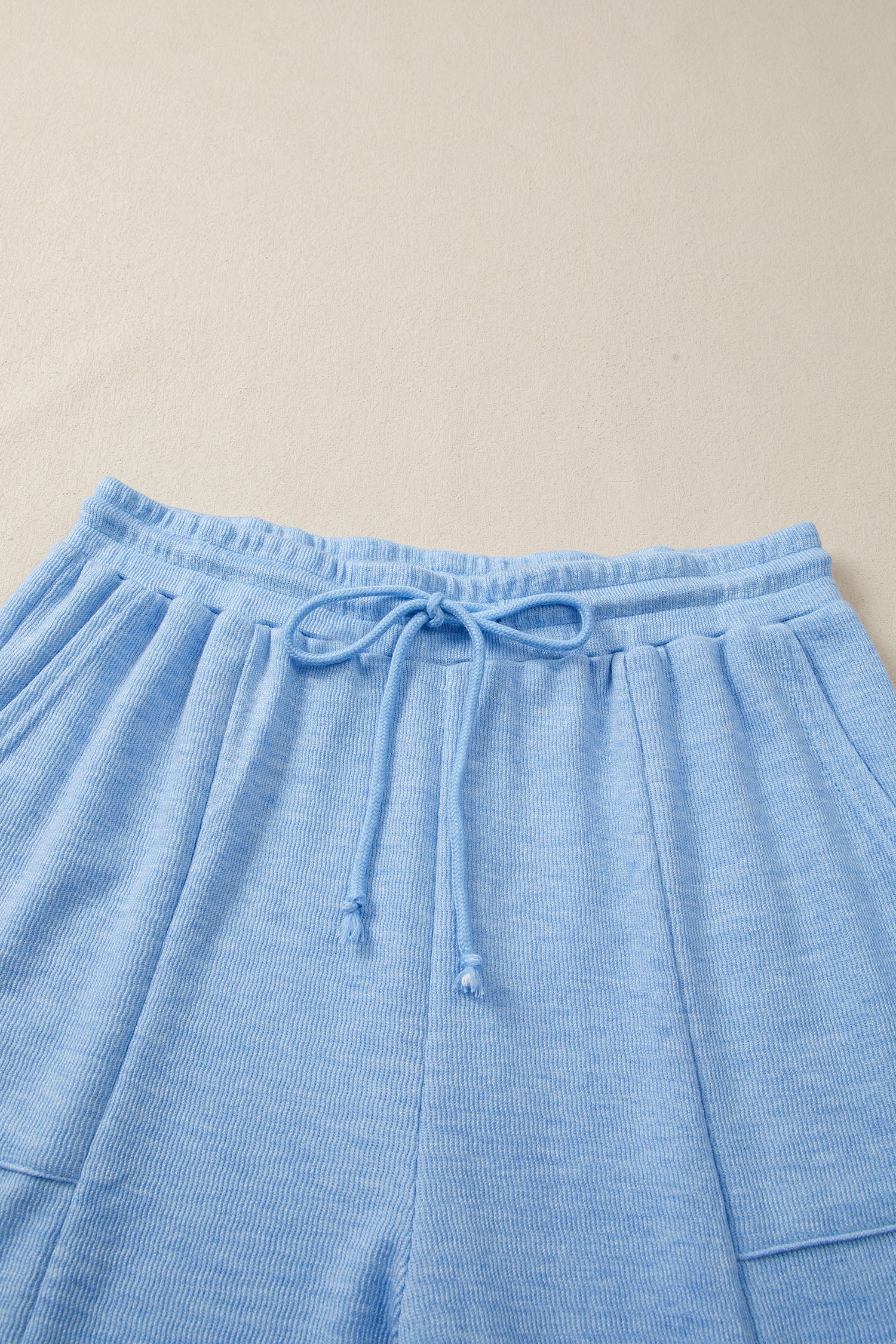 Beau Blue Cap Sleeve Matching Top and Jogger Pants Set-Two Piece Sets/Pant Sets-[Adult]-[Female]-2022 Online Blue Zone Planet