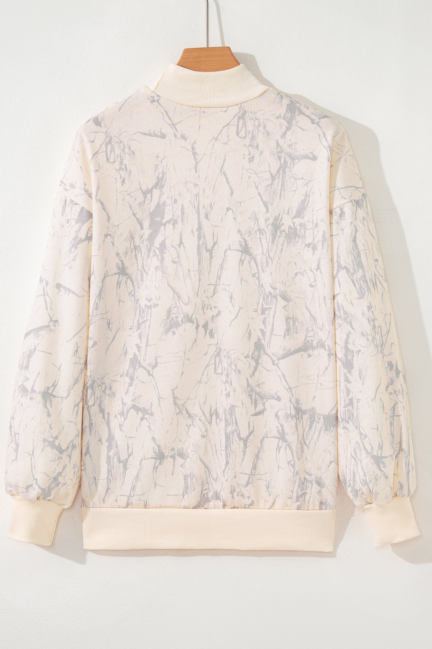 Khaki Camo Mock Neck Baggy Sweatshirt-Tops/Sweatshirts & Hoodies-[Adult]-[Female]-2022 Online Blue Zone Planet