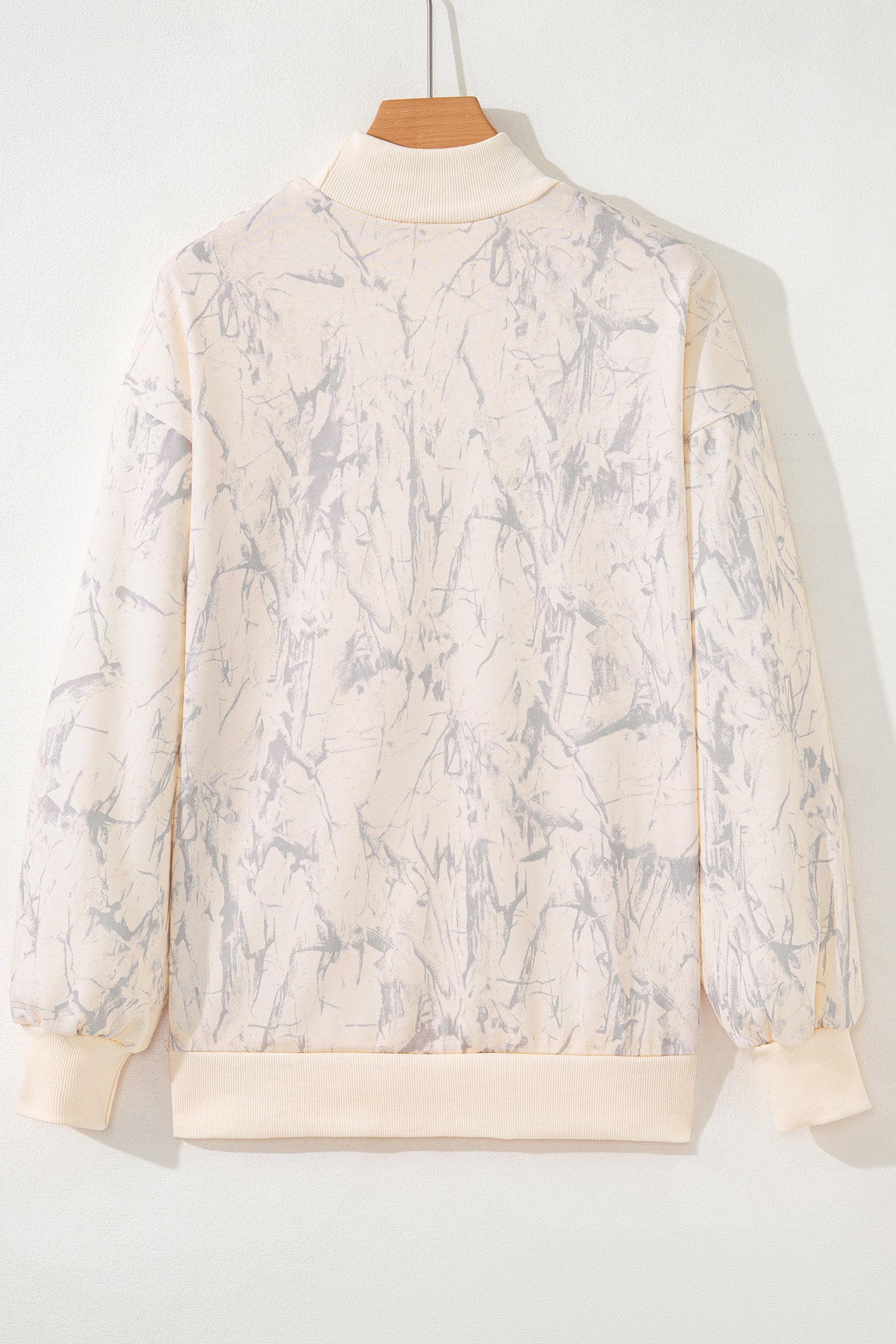 Khaki Camo Mock Neck Baggy Sweatshirt-Tops/Sweatshirts & Hoodies-[Adult]-[Female]-2022 Online Blue Zone Planet