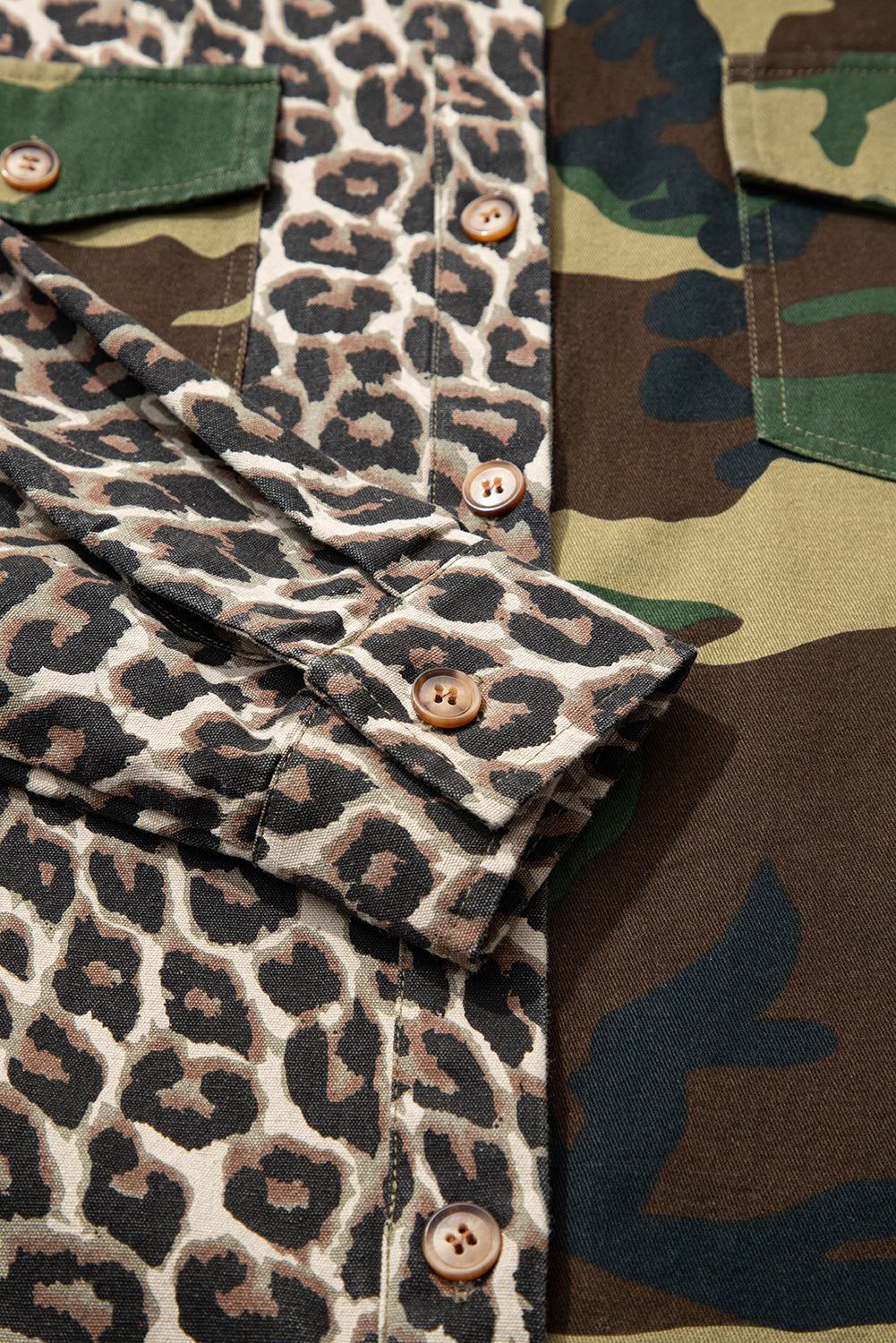 Brown Leopard Camo Patchwork Oversize Shacket-Outerwear/Jackets-[Adult]-[Female]-2022 Online Blue Zone Planet