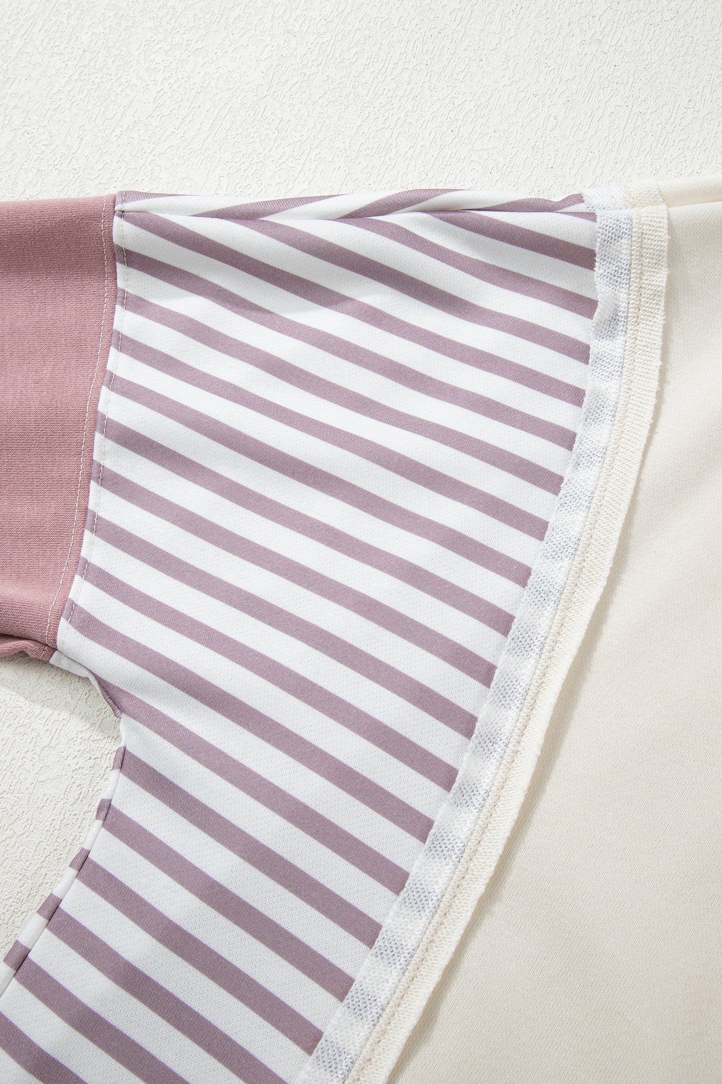 White Color Block Striped Patchwork Dolman Slit Sweatshirt-Tops/Sweatshirts & Hoodies-[Adult]-[Female]-2022 Online Blue Zone Planet