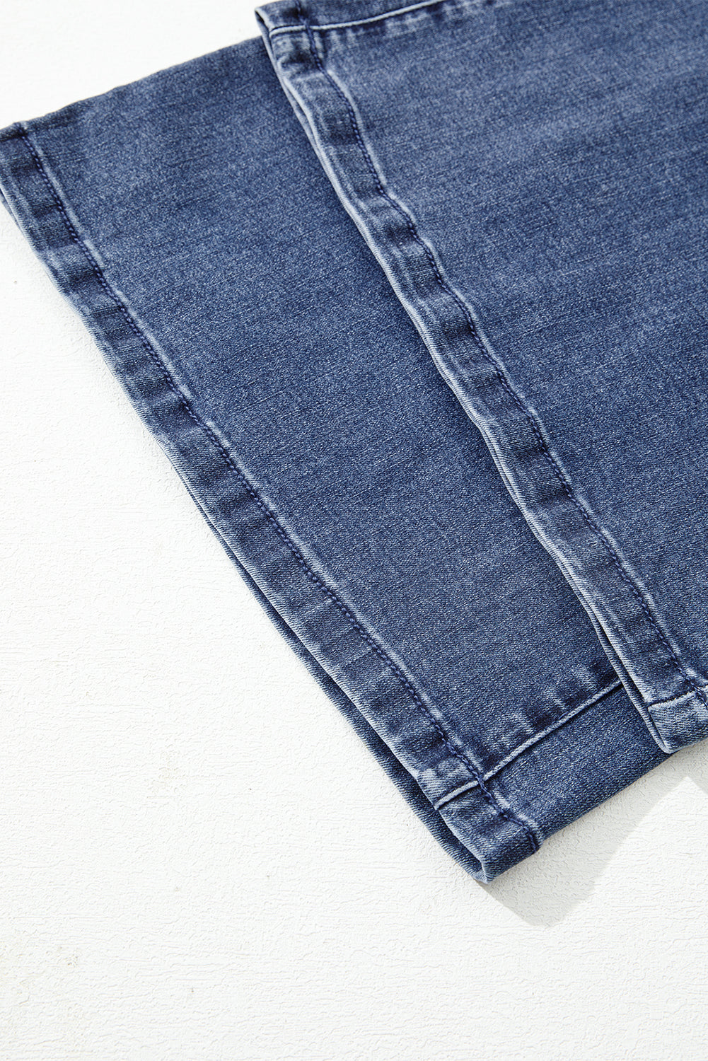Dirty blue High Waist Button Zip Fly Bell Bottom Jeans-Bottoms/Jeans-[Adult]-[Female]-2022 Online Blue Zone Planet