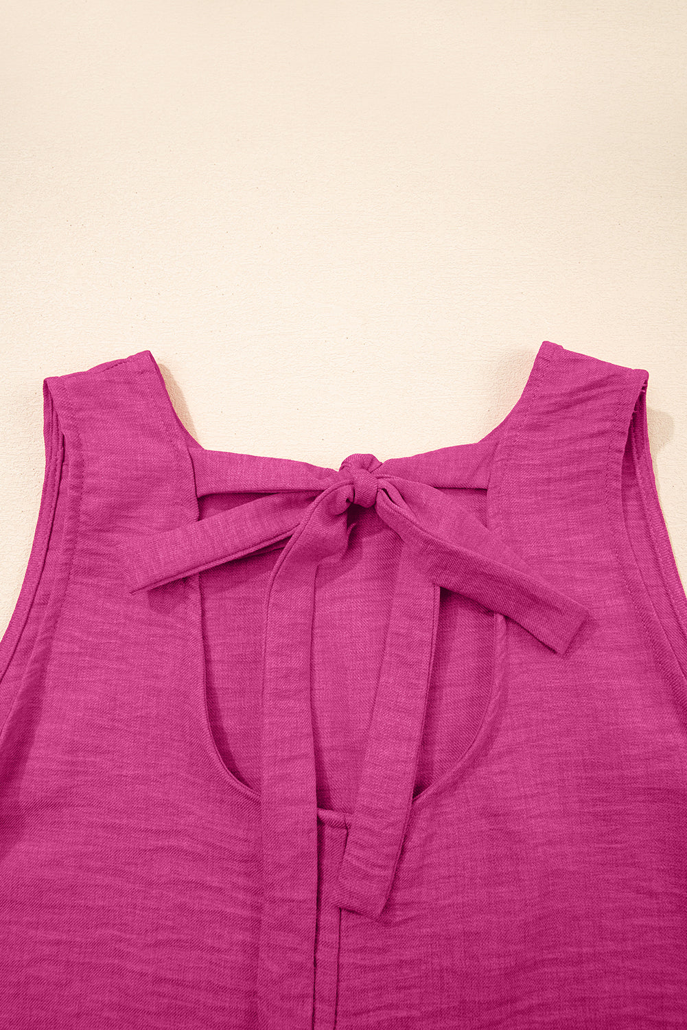 Smoke Gray Knot Scoop Back Ruffle Hem Sleeveless Mini Dress-TOPS / DRESSES-[Adult]-[Female]-2022 Online Blue Zone Planet
