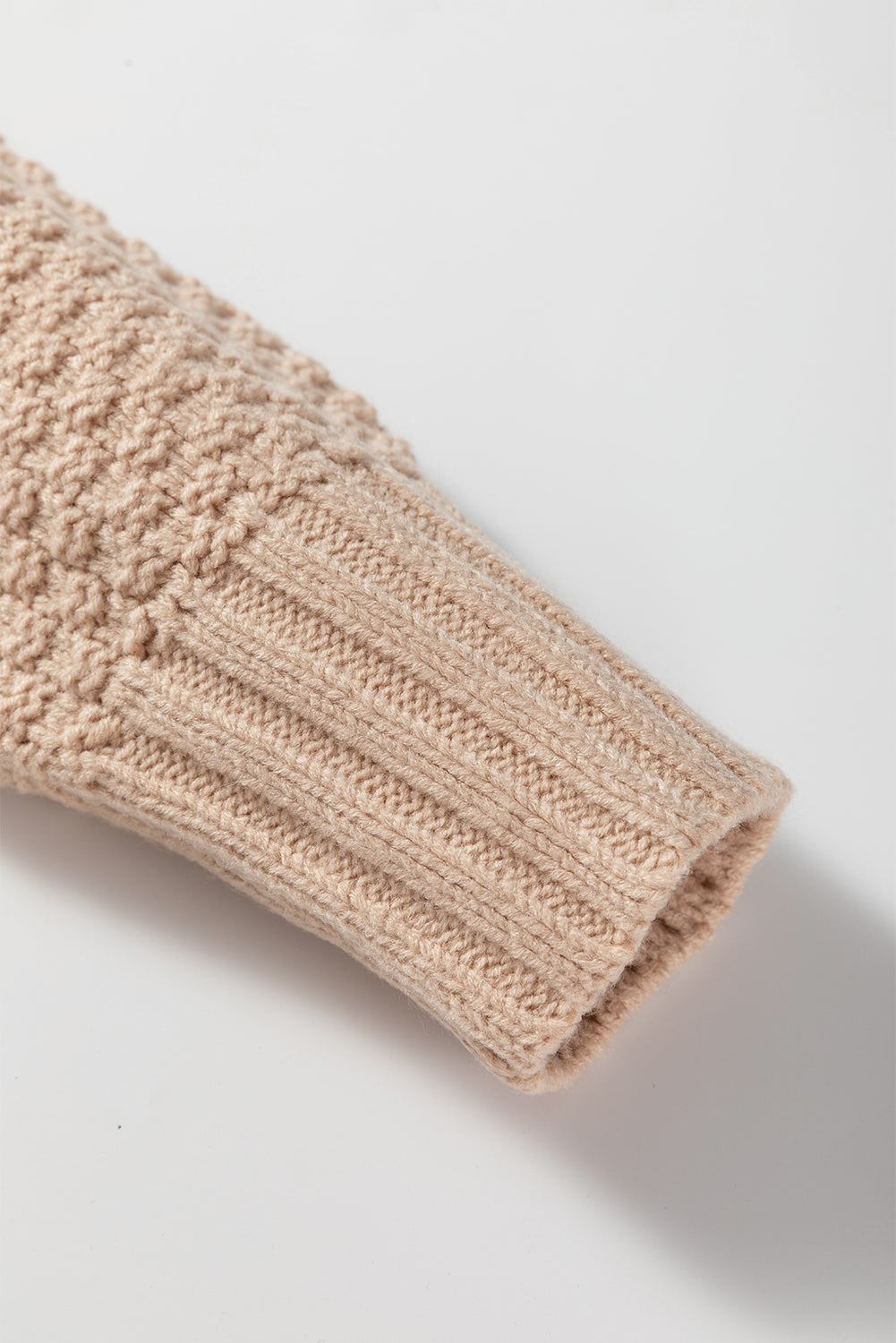 Smoke Gray Open Front Knitted Denim Pocket Patchwork Cardigan-Sweaters & Cardigans/Cardigans-[Adult]-[Female]-2022 Online Blue Zone Planet