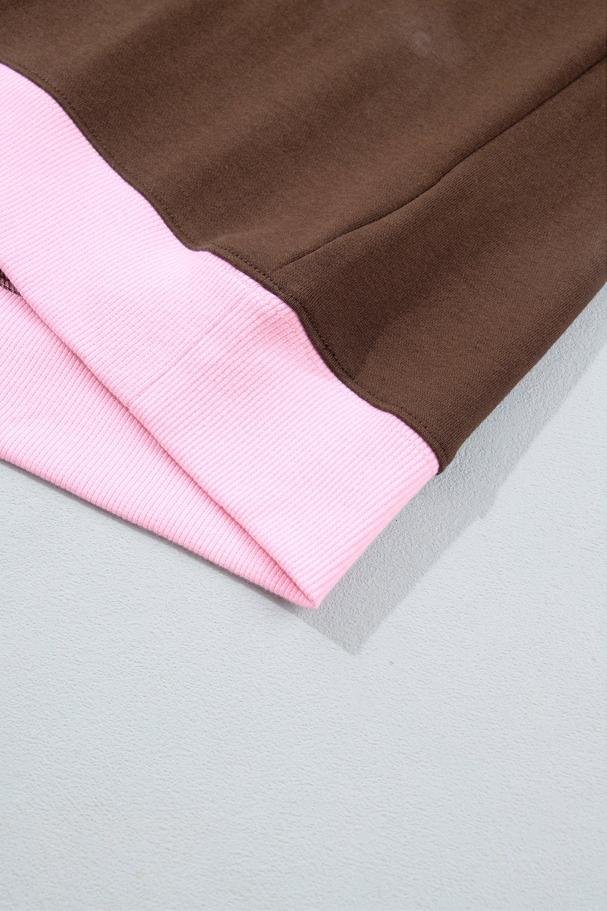 Pink Colorblock Trim Crewneck Long Sleeve Pullover Sweatshirt-Tops/Sweatshirts & Hoodies-[Adult]-[Female]-2022 Online Blue Zone Planet