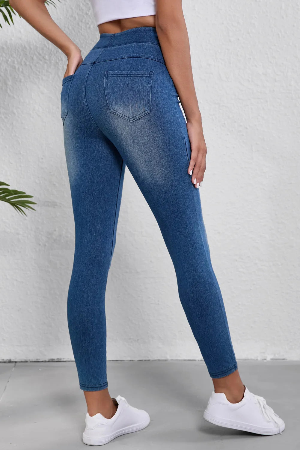 High Waist Skinny Jeans-BOTTOMS SIZES SMALL MEDIUM LARGE-[Adult]-[Female]-2022 Online Blue Zone Planet