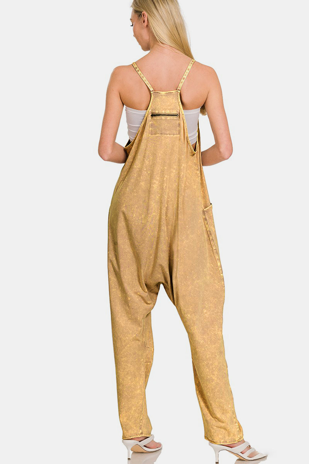 Blue Zone Planet | Zenana Spaghetti Strap Jumpsuit with Pockets-TOPS / DRESSES-[Adult]-[Female]-2022 Online Blue Zone Planet