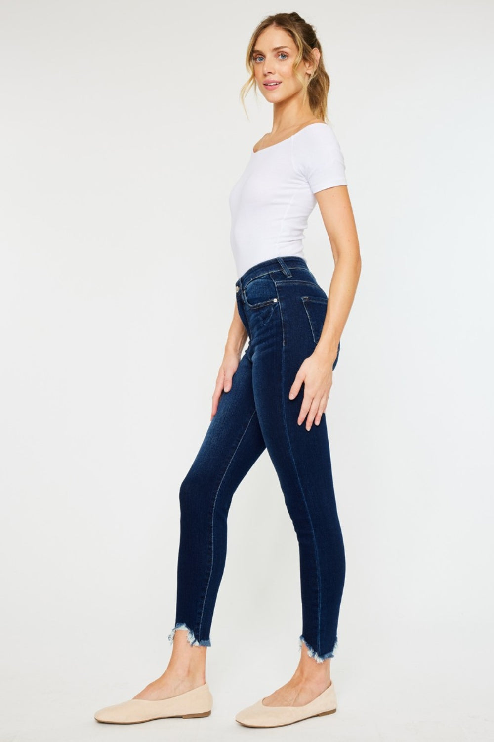 Kancan Full Size High Rise Frayed Ankle Skinny Jeans-TOPS / DRESSES-[Adult]-[Female]-2022 Online Blue Zone Planet