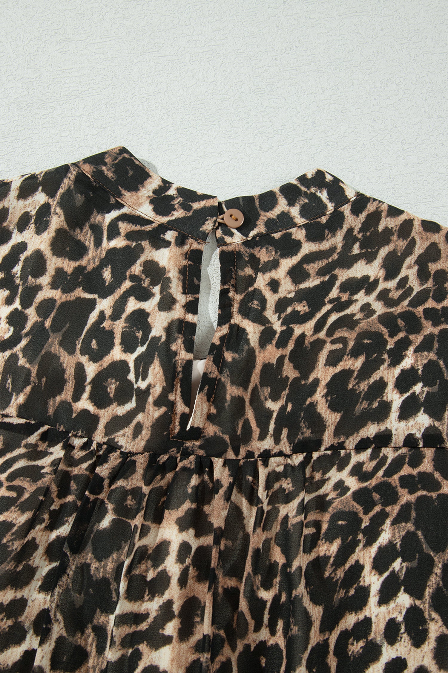 Brown Leopard Print Long Sleeve Short Shift Dress-TOPS / DRESSES-[Adult]-[Female]-2022 Online Blue Zone Planet