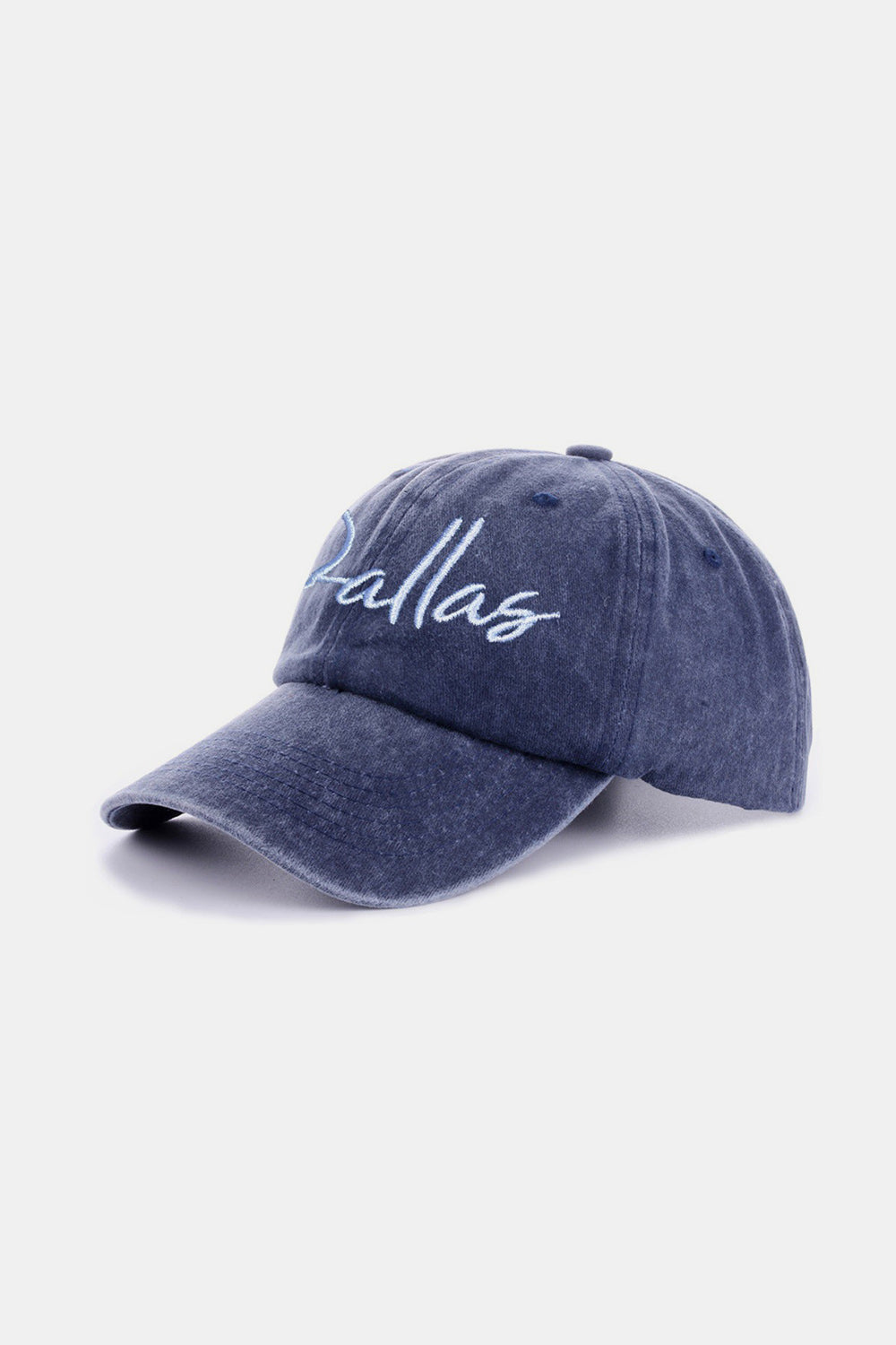 Zenana Washed DALLAS Embroidered Baseball Cap-BASEBALL HATS-[Adult]-[Female]-2022 Online Blue Zone Planet