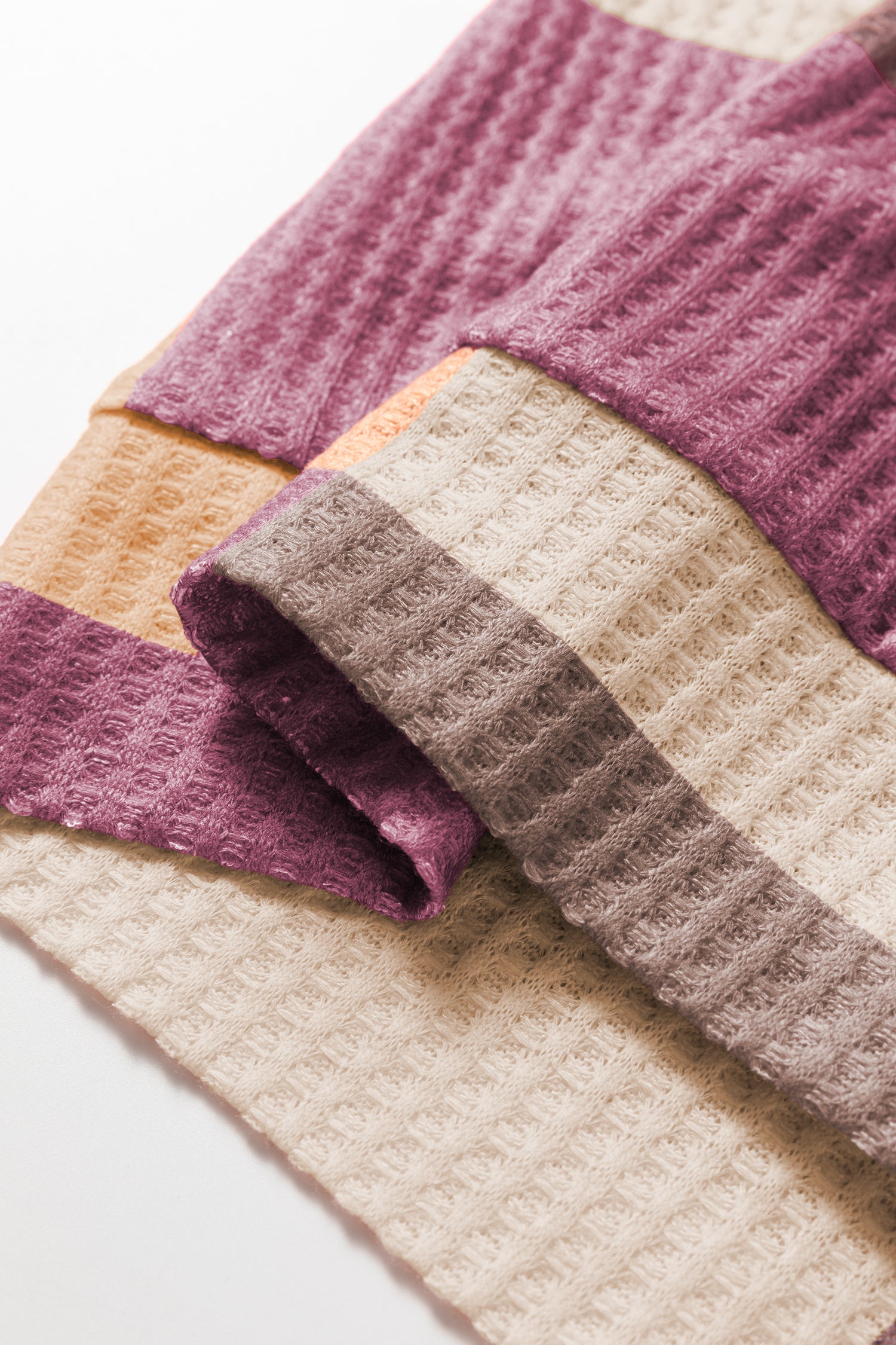 Rose Red Checkered Print Textured Knit Long Sleeve Loose Top-Tops/Long Sleeve Tops-[Adult]-[Female]-2022 Online Blue Zone Planet