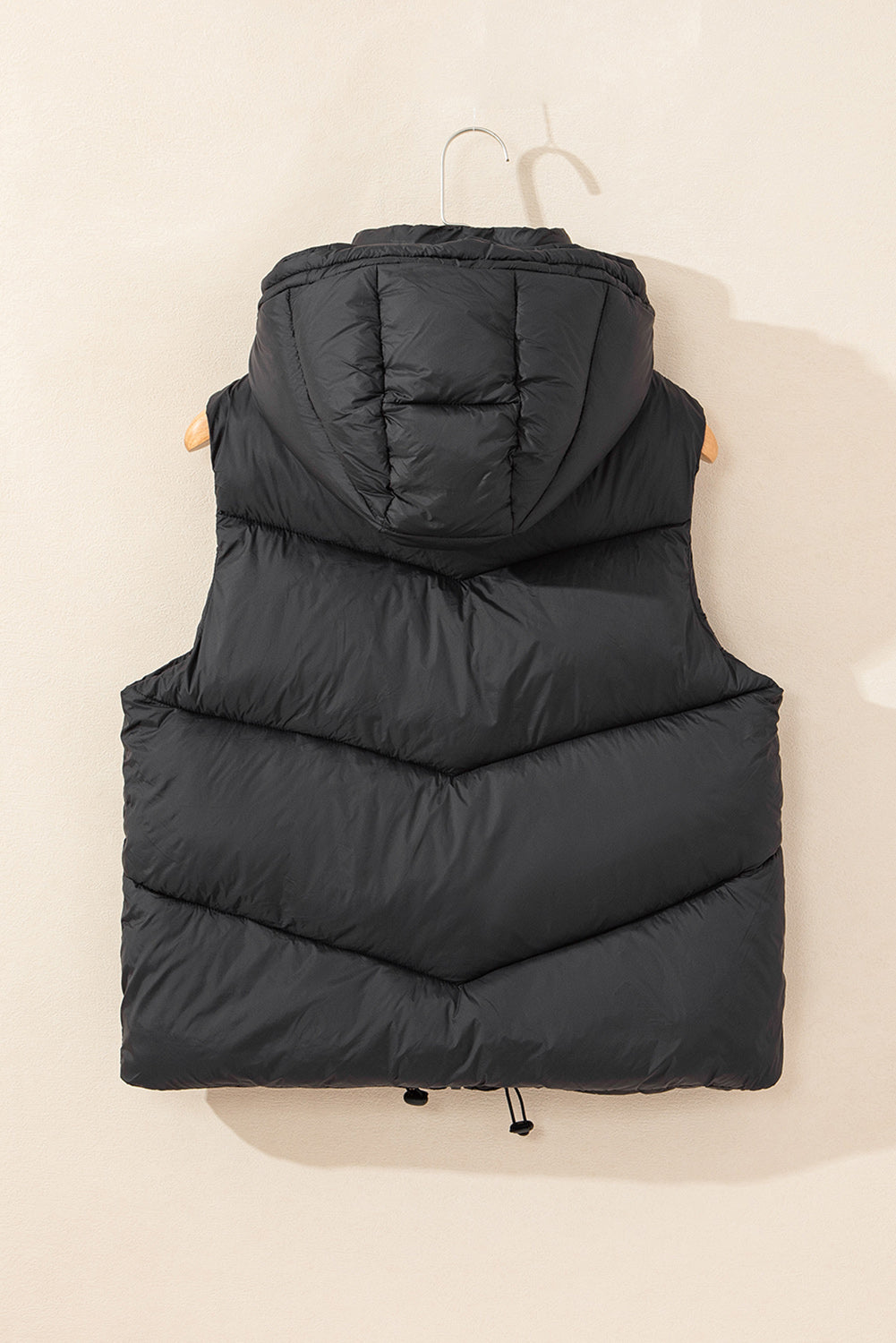 Black Sleek Quilted Puffer Hooded Vest Coat-Outerwear/Coats-[Adult]-[Female]-2022 Online Blue Zone Planet