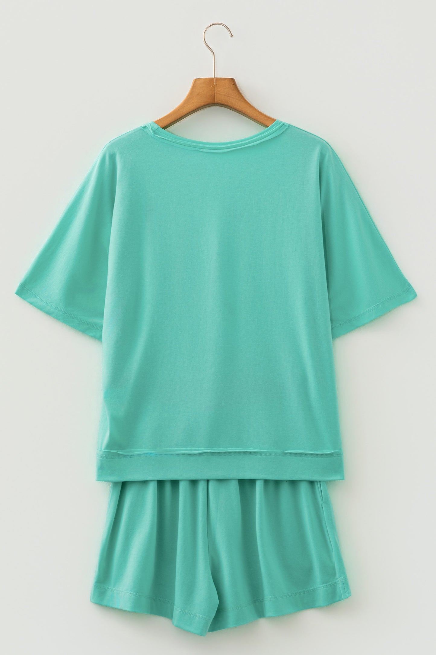 Strawberry Pink Raw Edge Patch Pocket Oversized Top and Shorts Set-Two Piece Sets/Short Sets-[Adult]-[Female]-2022 Online Blue Zone Planet