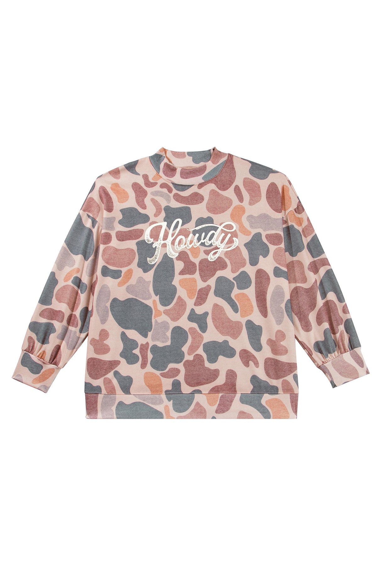 Multicolour Camouflage Western Graphic Plus Size Sweatshirt-Plus Size/Plus Size Sweatshirts & Hoodies-[Adult]-[Female]-2022 Online Blue Zone Planet
