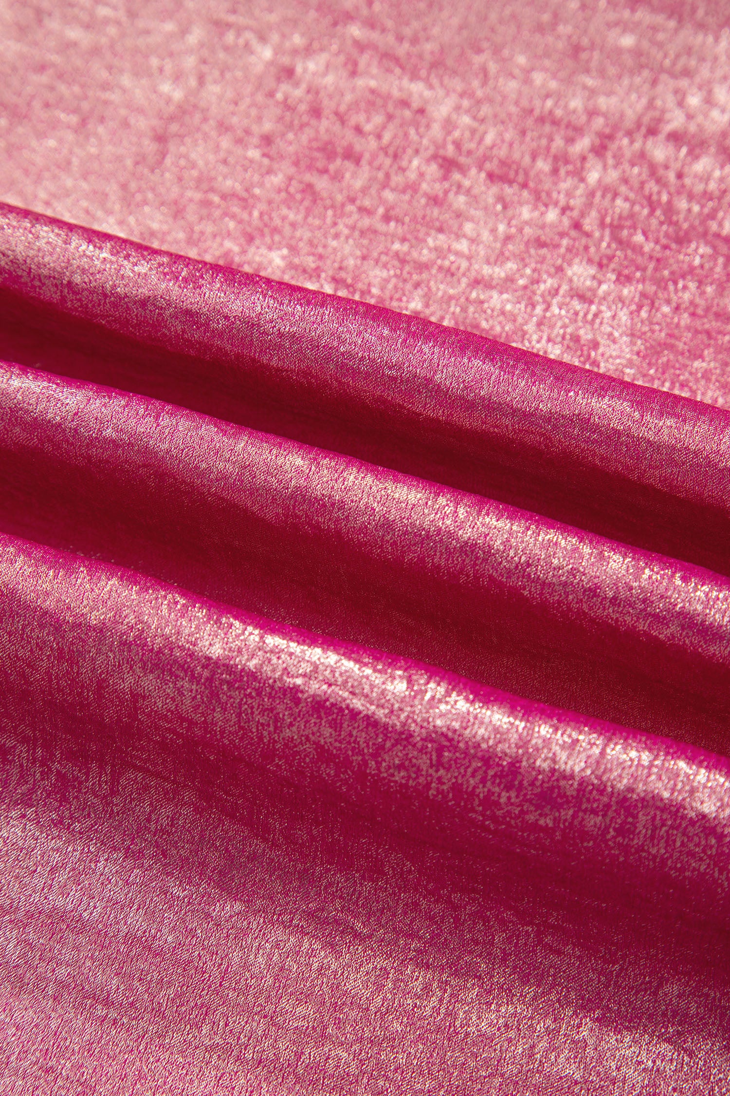 Bright Pink Metallic Round Neck Cap Sleeve Tee-Tops/Tops & Tees-[Adult]-[Female]-2022 Online Blue Zone Planet