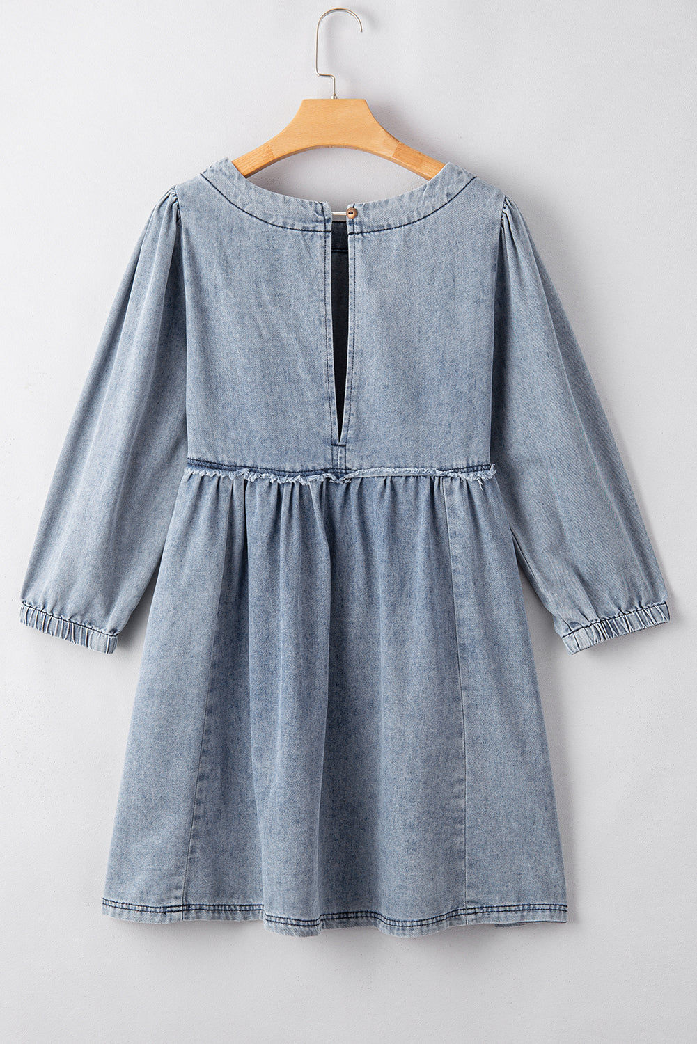 Blue Zone Planet | Beau Blue Light Wash High Waist Loose Fit Denim Mini Dress-TOPS / DRESSES-[Adult]-[Female]-2022 Online Blue Zone Planet