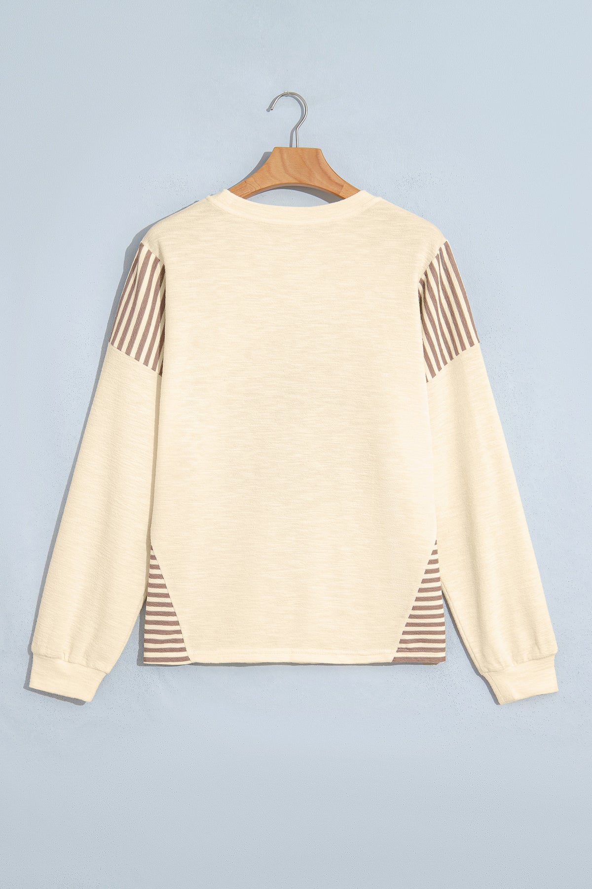 Jet Stream Western Print Striped Detail Long Sleeve Casual Top