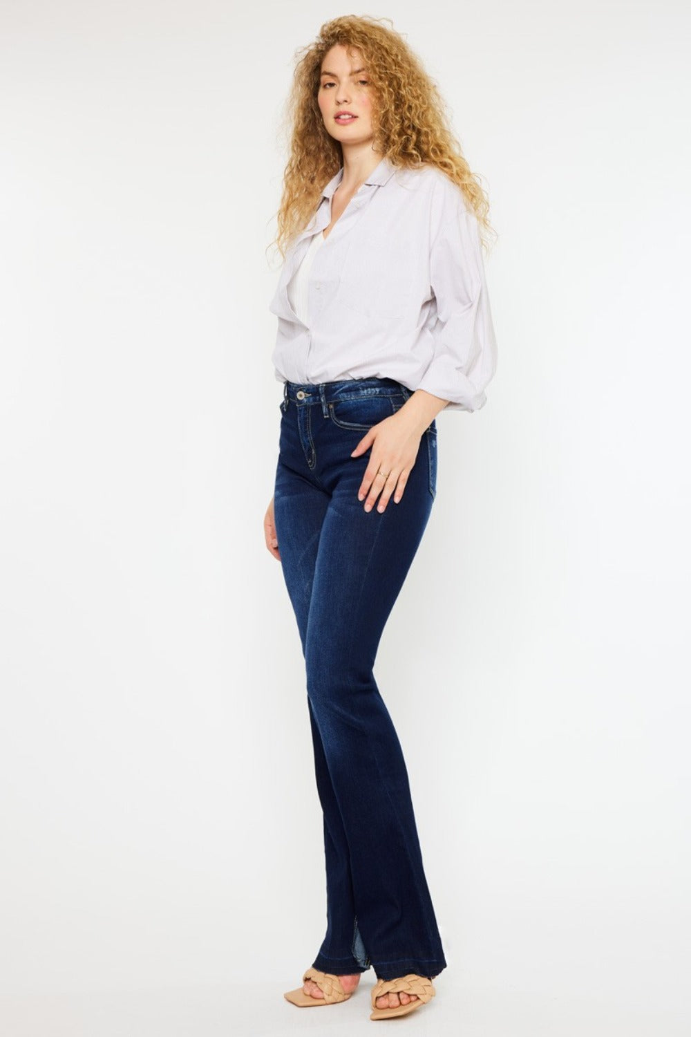 Blue Zone Planet | Kancan Mid Rise Slim Flare Jeans-TOPS / DRESSES-[Adult]-[Female]-2022 Online Blue Zone Planet